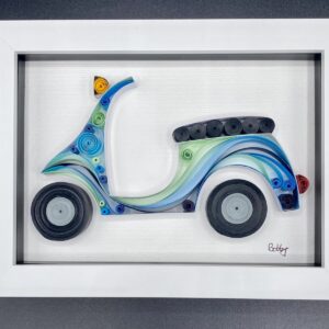 SOLD - Scooter 3D Blue Filigree Art