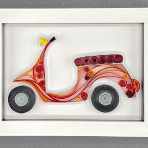 SOLD - Scooter 3D Red Filigree Art