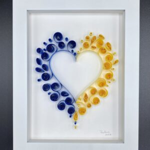Ukraine Heart 3D Filigree Art 1