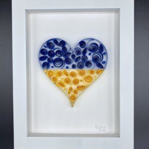SOLD - Ukraine Heart 3D Filigree Art 2